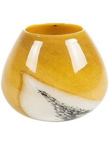 Jazz, Vase Marble Ochre, diam: 19cm, H: 16cm