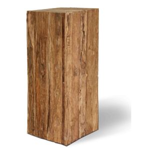 Teak houten zuil, L: 40cm, B: 40cm, H: 80cm