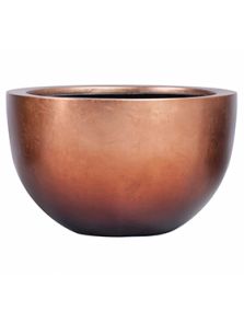 Baq Metallic Silver leaf, Bowl matt copper, diam: 45cm, H: 27cm