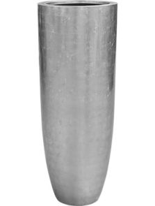 Baq Metallic Silver leaf, Partner Glossy Silver (met inzetbak), diam: 46cm, H: 120cm