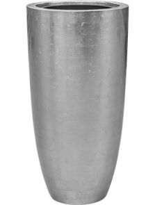 Baq Metallic Silver leaf, Partner Glossy Silver (met inzetbak), diam: 46cm, H: 90cm