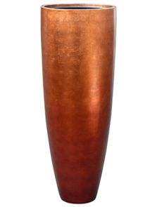 Baq Metallic Silver leaf, Partner matt copper (met inzetbak), diam: 34cm, H: 90cm