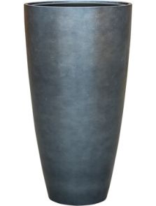 Baq Metallic Silver leaf, Partner matt ice blue (met inzetbak), diam: 49cm, H: 90cm