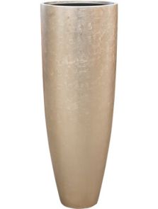 Baq Metallic Silver leaf, Partner matt light champagne (met inzetbak), diam: 34cm, H: 90cm