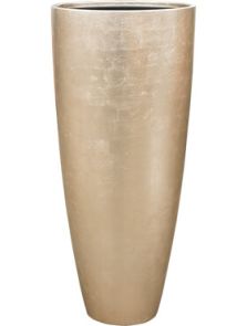 Baq Metallic Silver leaf, Partner matt light champagne (met inzetbak), diam: 40cm, H: 90cm