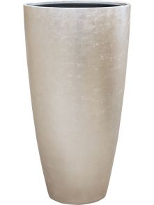 Baq Metallic Silver leaf, Partner matt light champagne (met inzetbak), diam: 49cm, H: 90cm