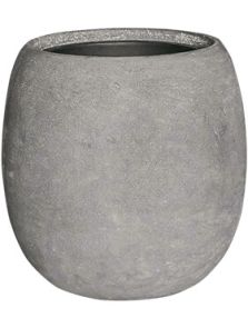 Baq Polystone Coated Plain, Balloon Raw Grey (met inzetbak), diam: 42cm, H: 42cm