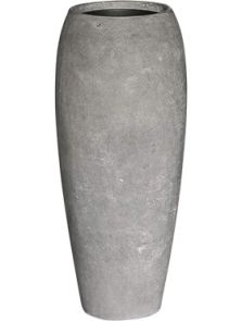 Baq Polystone Coated Plain, Emperor Raw Grey (met inzetbak), diam: 39cm, H: 90cm