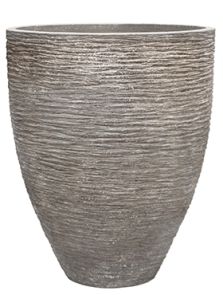 Baq Polystone Coated Ribbed, Couple Raw Grey, diam: 90cm, H: 111cm