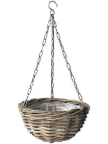 Rattan, Hanging Basket Antique Grey, diam: 30cm, H: 15cm